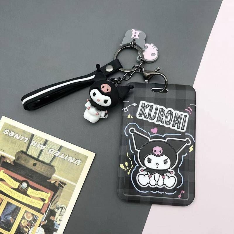 ⭐ iLado ⭐ Dây đeo bảng tên Kuromi xấu xa Thẻ tên Thẻ đeo tên dây đeo thẻ co rút thẻ sinh viên dễ thương Hoạt hình dây rút thẻ thẻ đeo học sinh bao đựng văn phòng phẩm giá sỉ