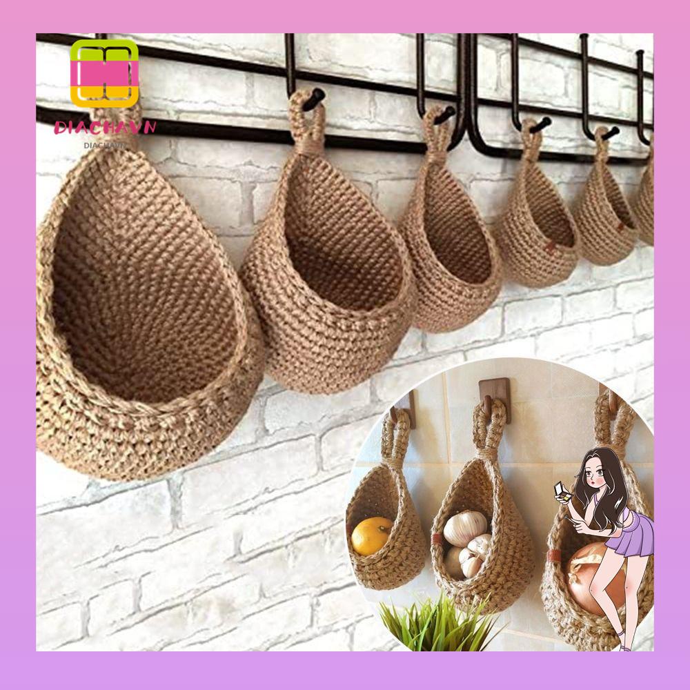 Rổ Đựng Trái Cây Bằng Vải Dệt Thủ Công Thoáng Khí Trang Trí Nhà Cửa