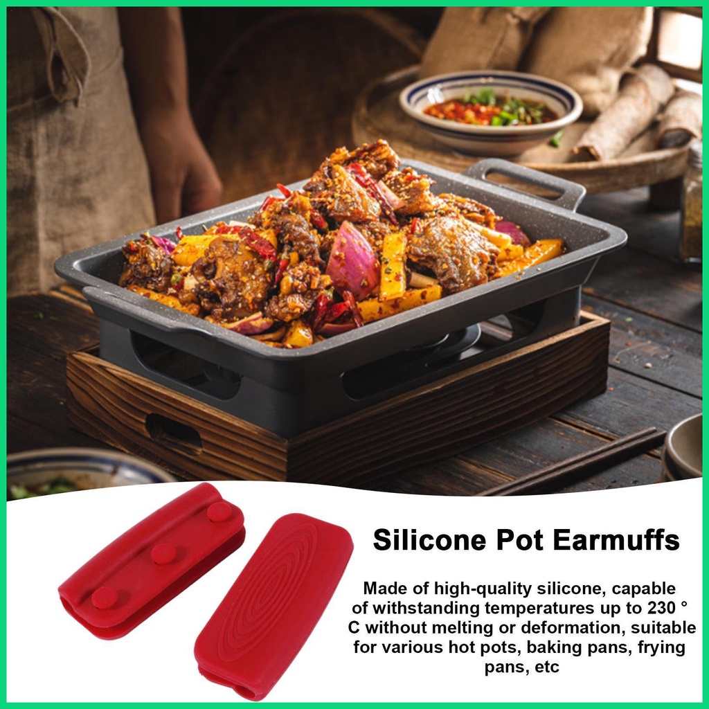 Set 2 Tay Cầm Silicone Hỗ Trợ Nhấc Nồi Chống Bỏng Tiện Dụng