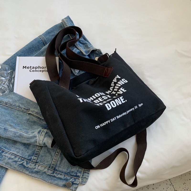 MISCHA Túi Xách canvas Cỡ Lớn Thiết Kế Đơn Giản Thời Trang Hàn Quốc Cho Nữ