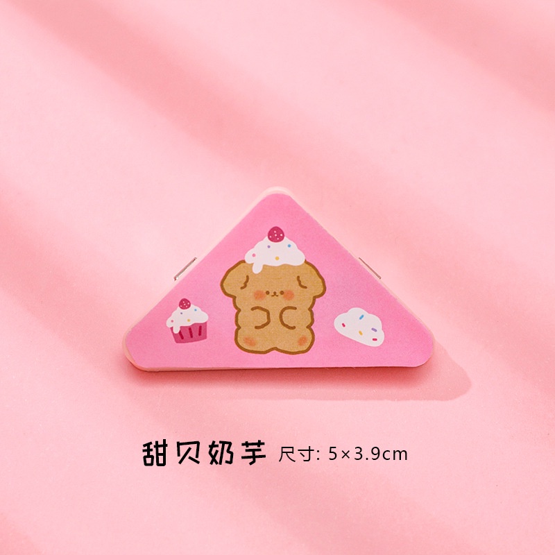 Kẹp Giấy Ghi Chú Đa Năng Hình Tam Giác Họa Tiết Hoạt Hình Dễ Thương