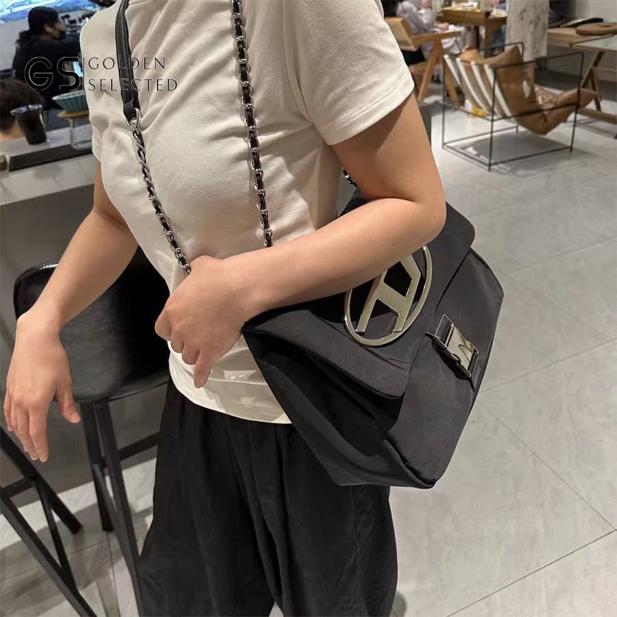 Túi Xách Canvas Cỡ Lớn Phối Dây Xích Thời Trang Đi Xe Mô Tô