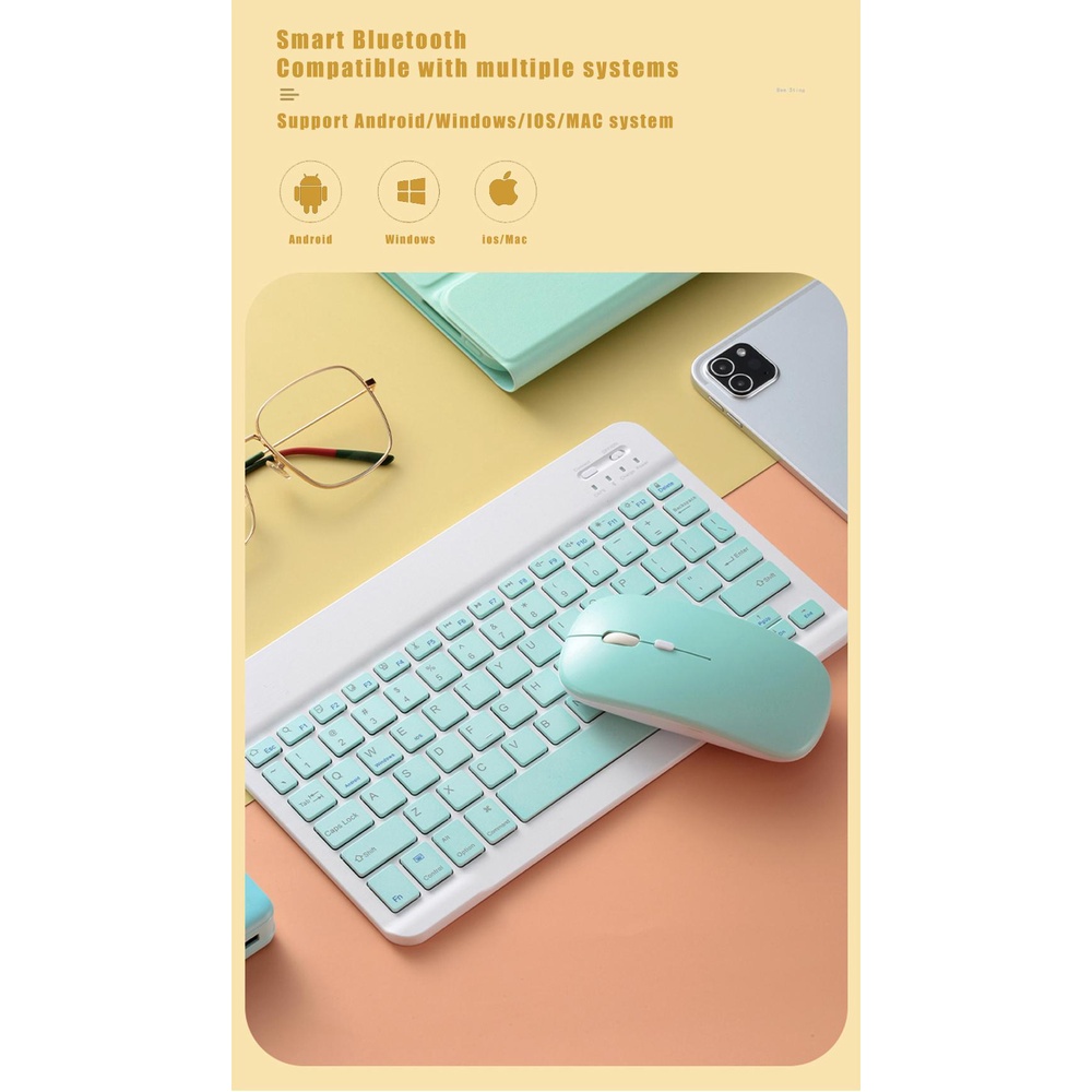 Bàn PhíM Bluetooth Không Dây Cho iPad Xiaomi Samsung Huawei Tablet Laptop IOS Android