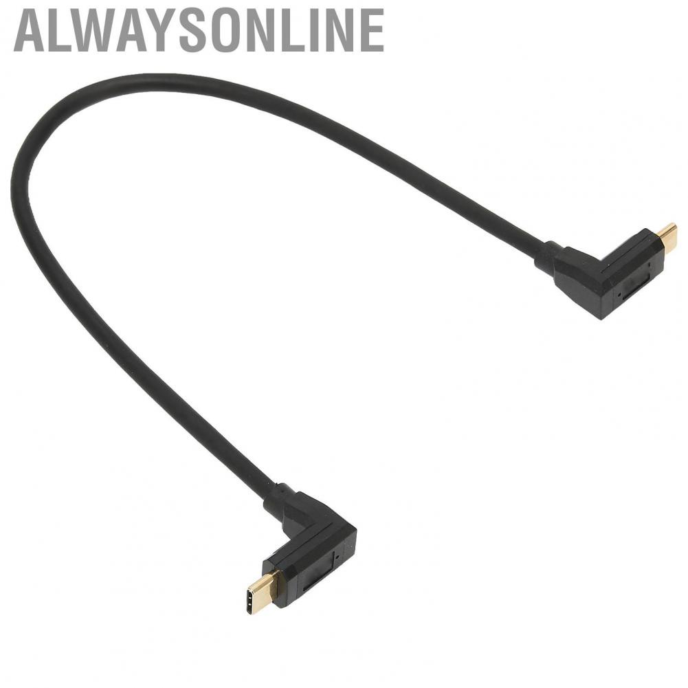 Alwaysonline Type C Male To Connector  Data Extension Cable 4K Resolution 0.3m/0.98ft Multifunctional for Charging