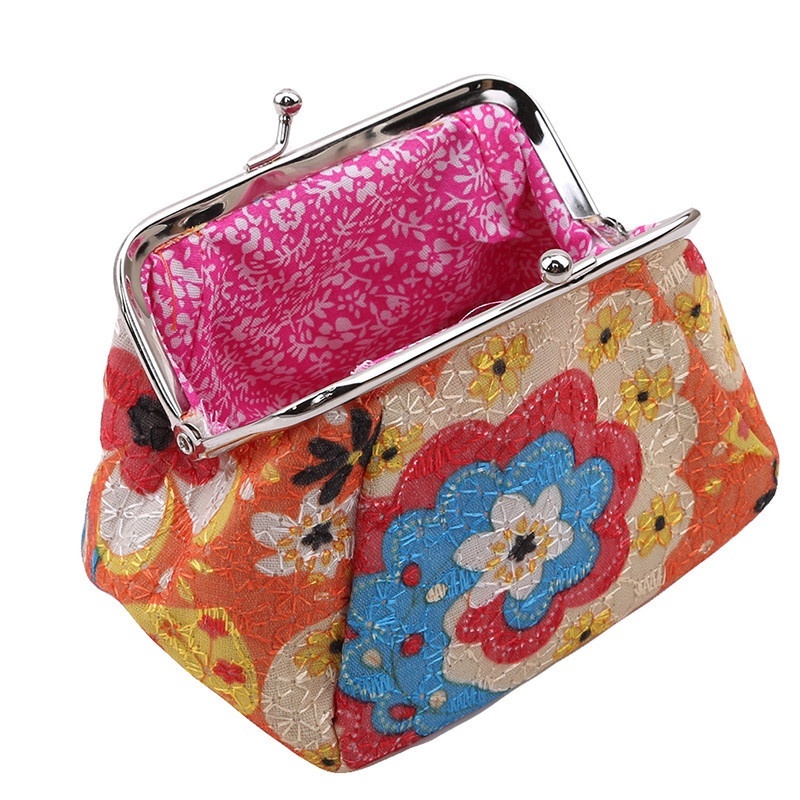 Ví Đựng Thẻ Bằng Vải Thêu Hoa Phong Cách Vintage Dành Cho Nữ (b7w)