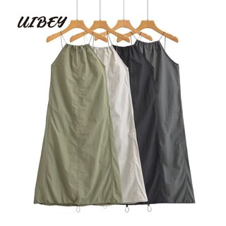 Uibey Đầm Hở Lưng Màu Trơn Thời Trang Xinh Xắn 2330