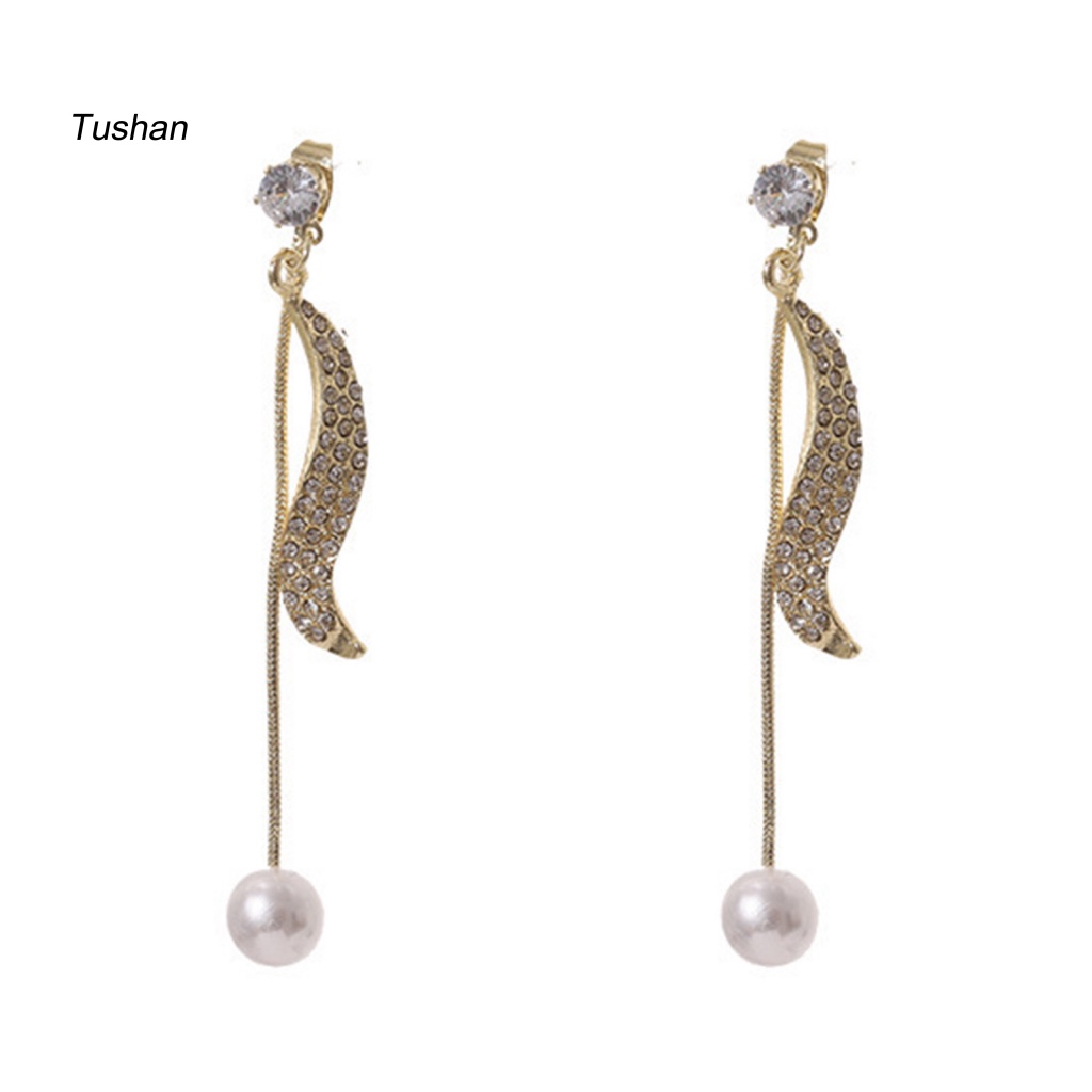 1 Đôi Bông Tai Hình Học Tua Rua Lấp Lánh Phong Cách Hàn Quốc