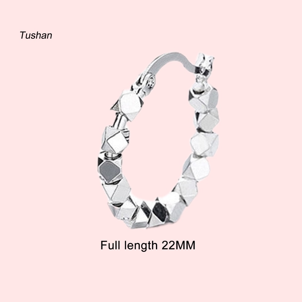 1 Đôi Bông Tai Xỏ Hạt Cườm Hình Vuông Phong Cách Hàn Quốc Dành Cho Nữ