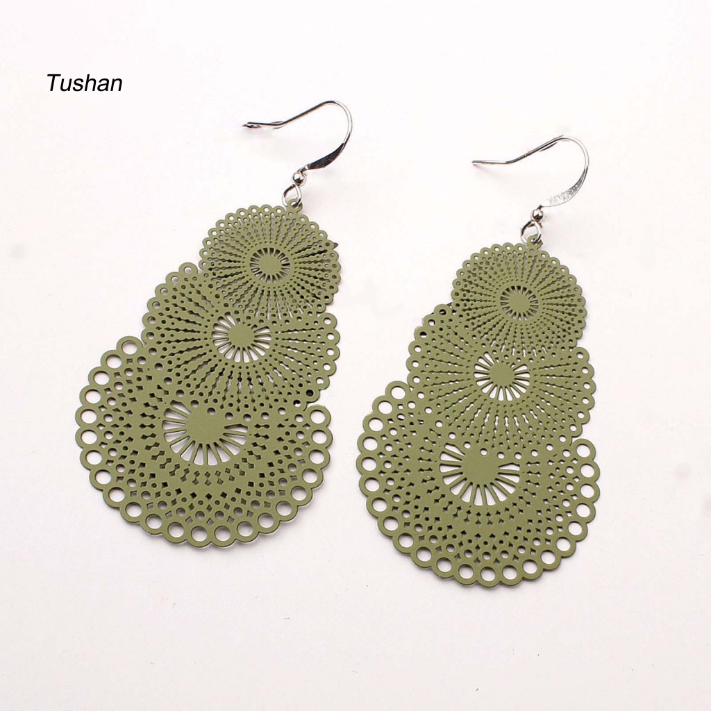 1 Đôi Bông Tai Tròn Rỗng Kiểu Vintage Thích Hợp Làm Quà Tặng