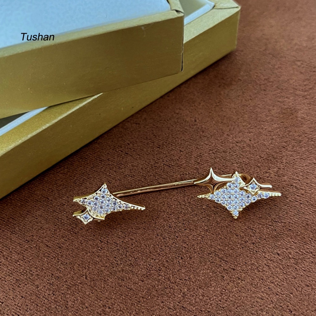1 Khuyên Kẹp Vành Tai Hình Ngôi Sao Đính Đá Thời Trang