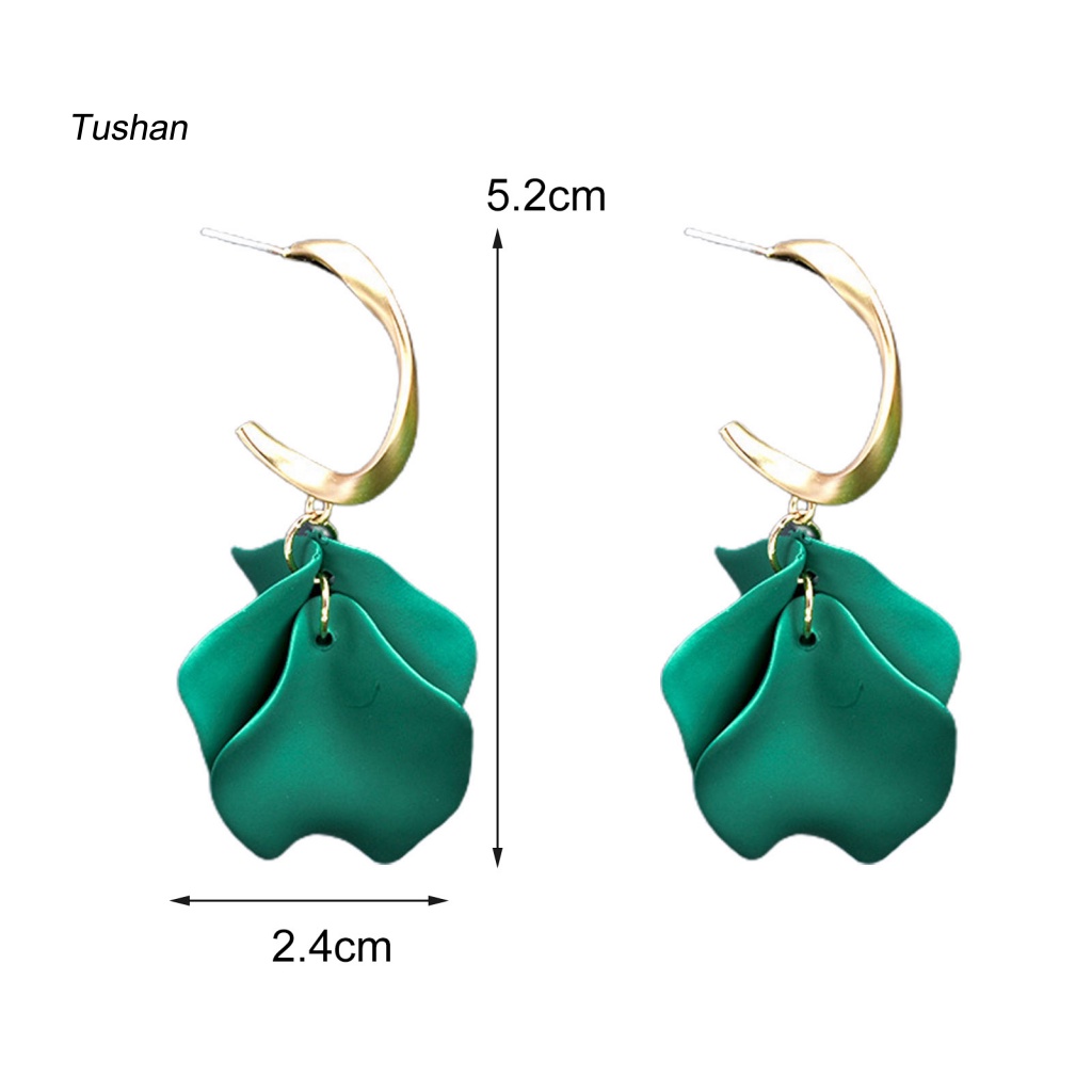 1 Đôi Bông Tai Hình Cánh Hoa Hồng Tinh Tế Thời Trang