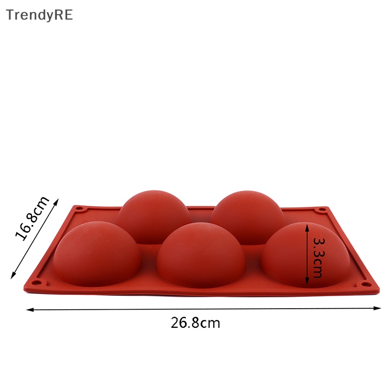 Khuôn Silicone 5 Ngăn Làm Bánh Hình Bán Cầu