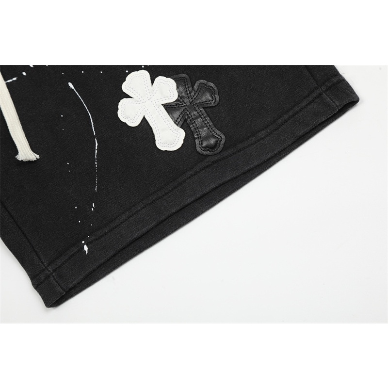 Quần Short Da Nhãn Hiệu Chữ Thập Cổ Điển Chrome hearts