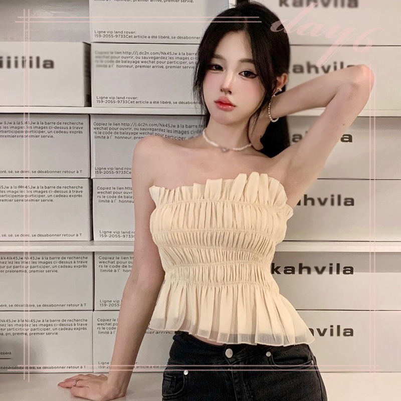 Áo Croptop Hai Dây Dáng Ôm Màu Trơn Thời Trang Hàn Quốc Gợi Cảm Cho Nữ