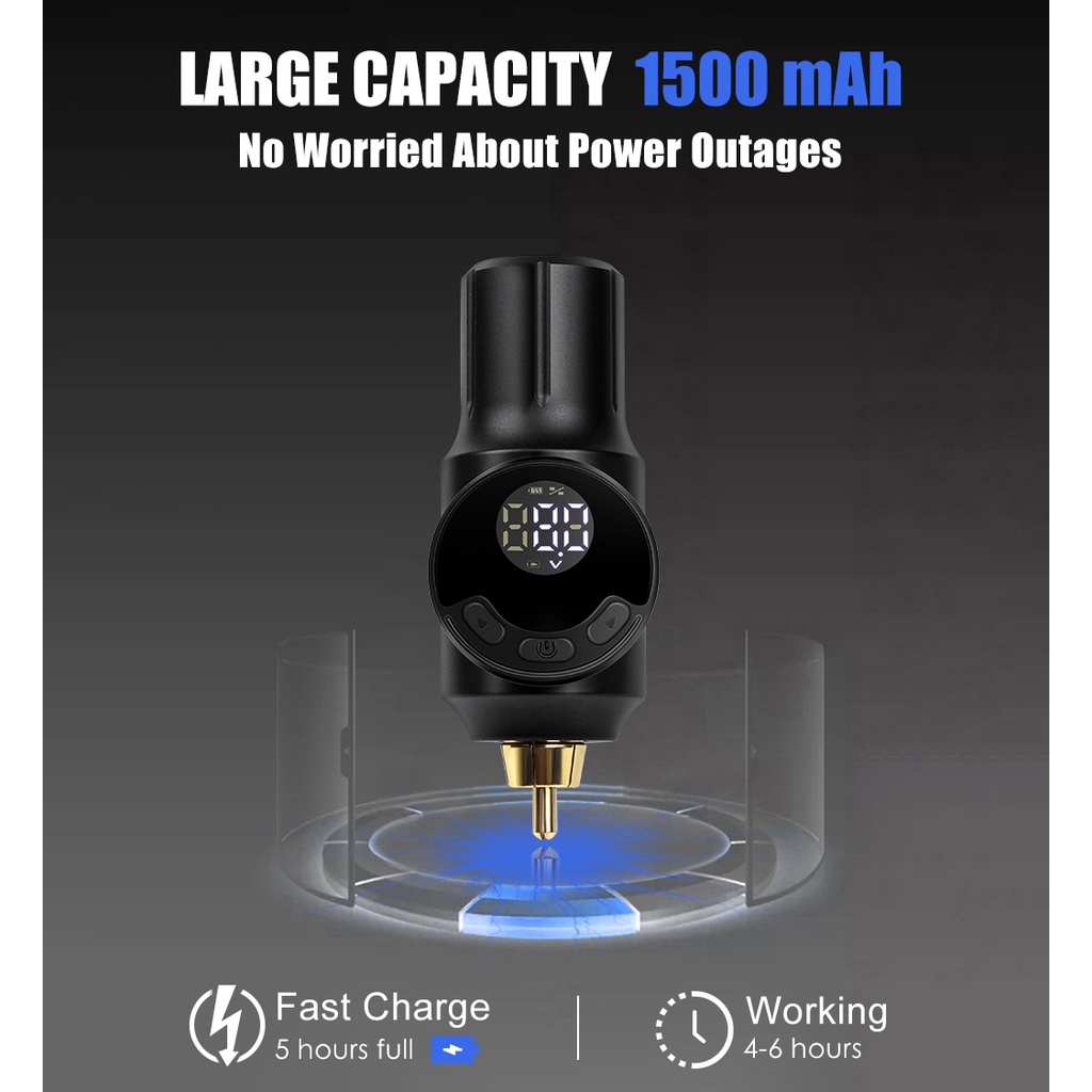 Bộ Nguồn RCA 1500mAh Không Dây Sạc Lại Được Dành Cho Bút Xăm Hình Trang Điểm Vĩnh Viễn
