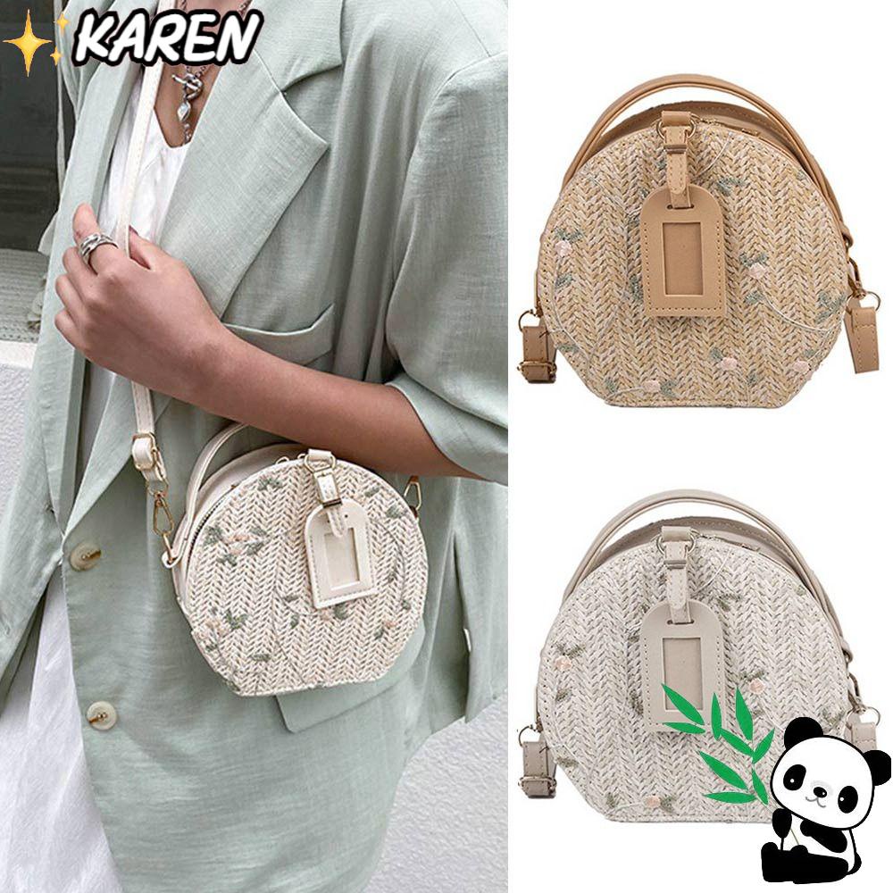 Túi Cói Tròn Nhỏ Xinh Đeo Vai Thời Trang Cá Tính