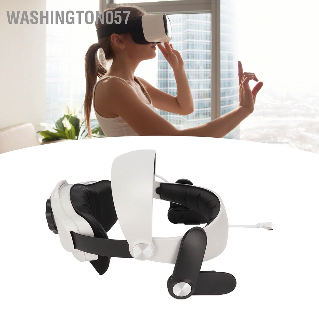 Washington057 Dây đeo đầu VR Miếng bọt biển có thể điều chỉnh tháo rời và Băng ABS dành cho Oculus Quest 2 Entertainment