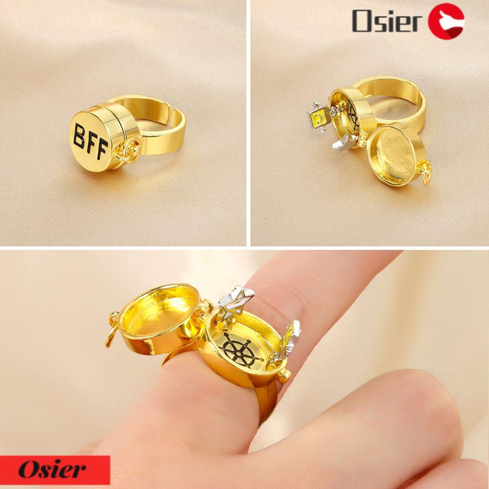 Osier1 Nhẫn Hở Họa Tiết Spongebob Dễ Thương Thời Trang Unisex