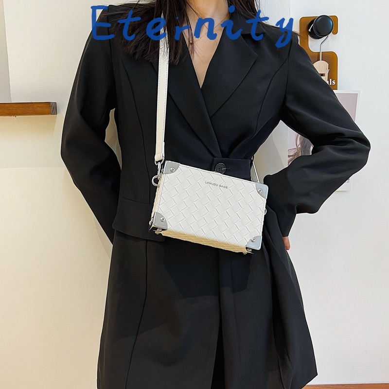 Túi Hộp Vuông Nhỏ Đeo Vai / Đeo Chéo Họa Tiết Hình Thoi Thời Trang Cao Cấp Phong Cách Hàn Quốc Cho Nữ