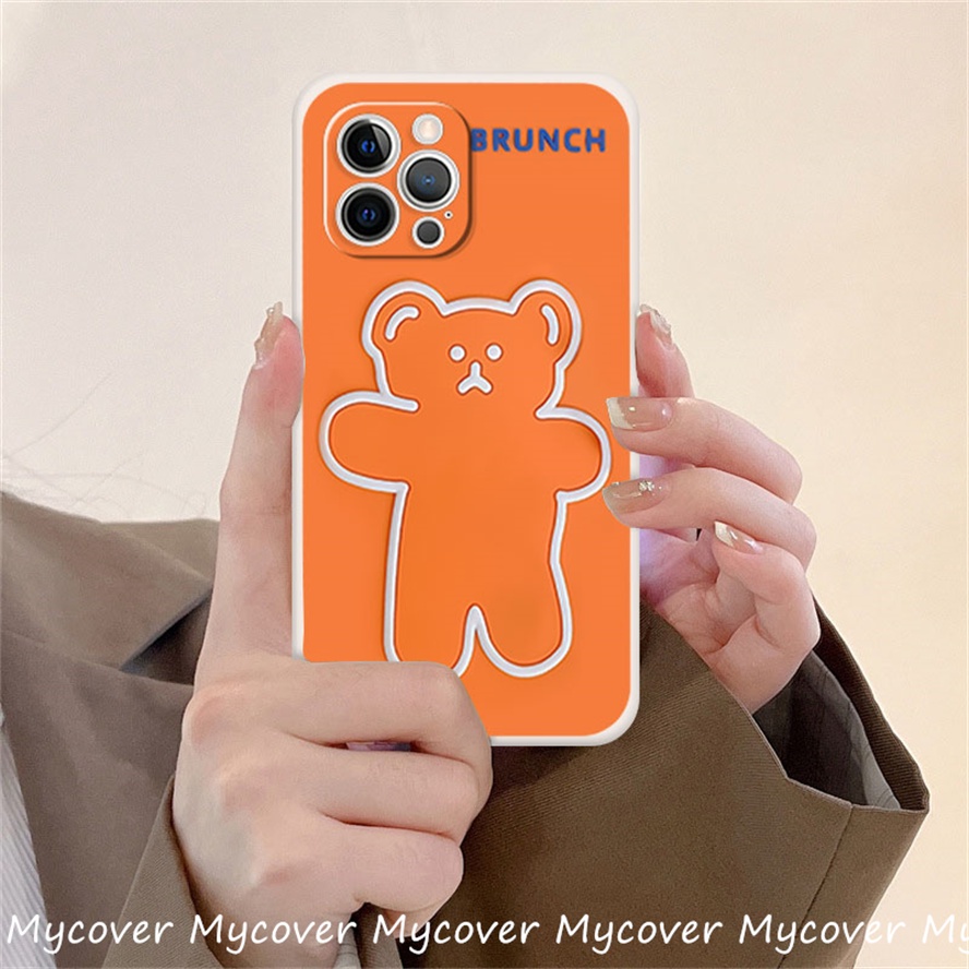 Ốp Điện Thoại Silicon Họa Tiết Gấu Hoạt Hình Cho iPhone 11 13 12 14 Pro Max X XR Xs Max 6 7 8 Plus