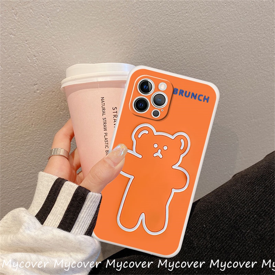 Ốp Điện Thoại Silicon Họa Tiết Gấu Hoạt Hình Cho iPhone 11 13 12 14 Pro Max X XR Xs Max 6 7 8 Plus