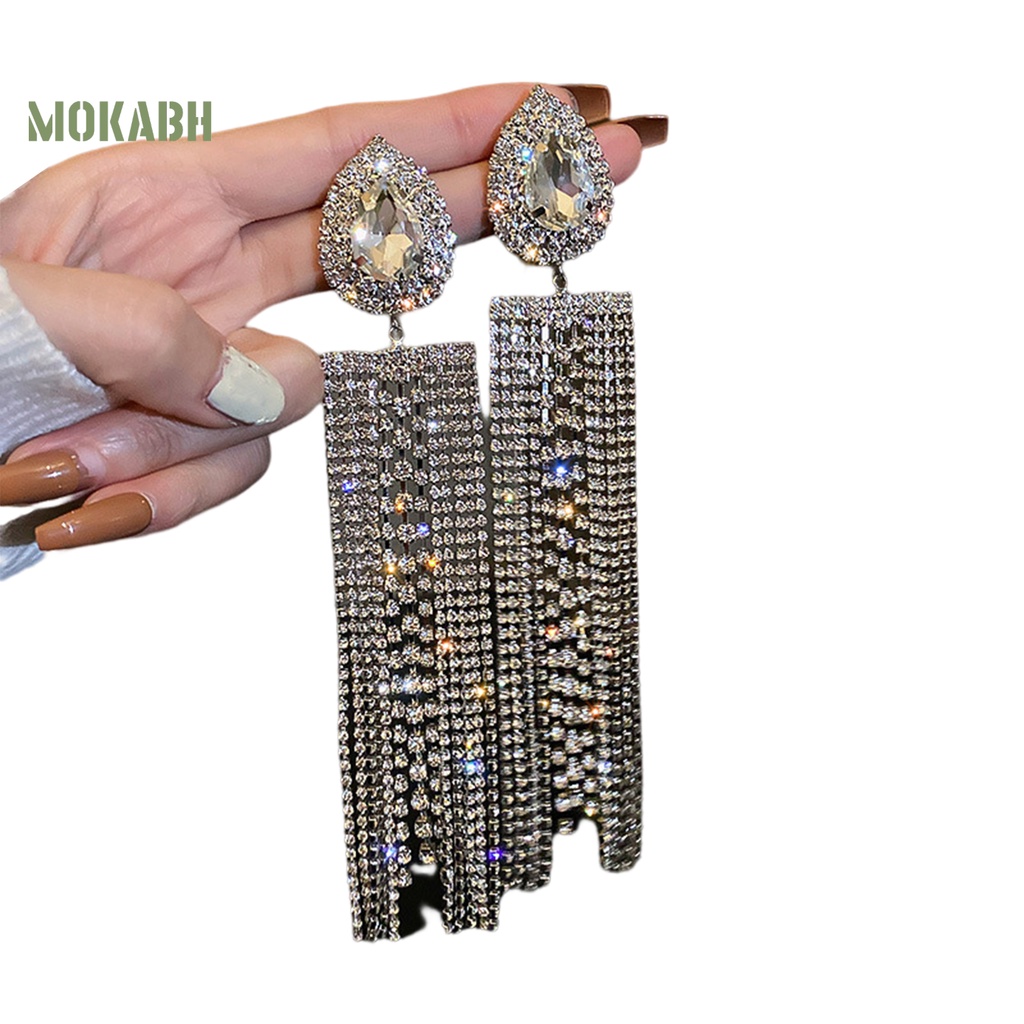 1 Đôi Bông Tai Tua Rua Dáng Dài Cỡ Lớn Phong Cách Âu Mỹ Thời Trang