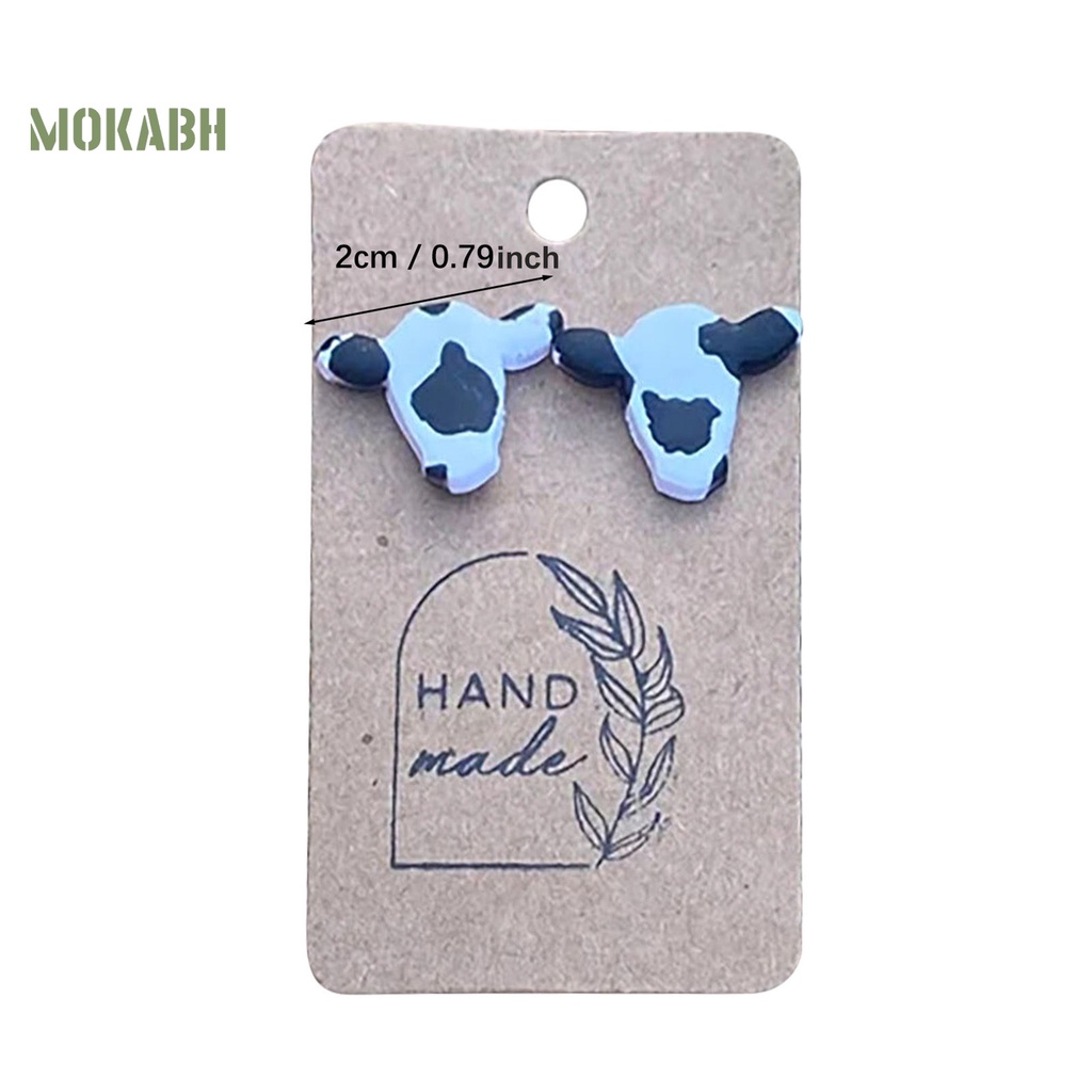 1 Đôi Bông Tai Hình Bò Sữa Bằng Acrylic Màu Trơn Dễ Thương Không Gây Dị Ứng Dành Cho Nữ