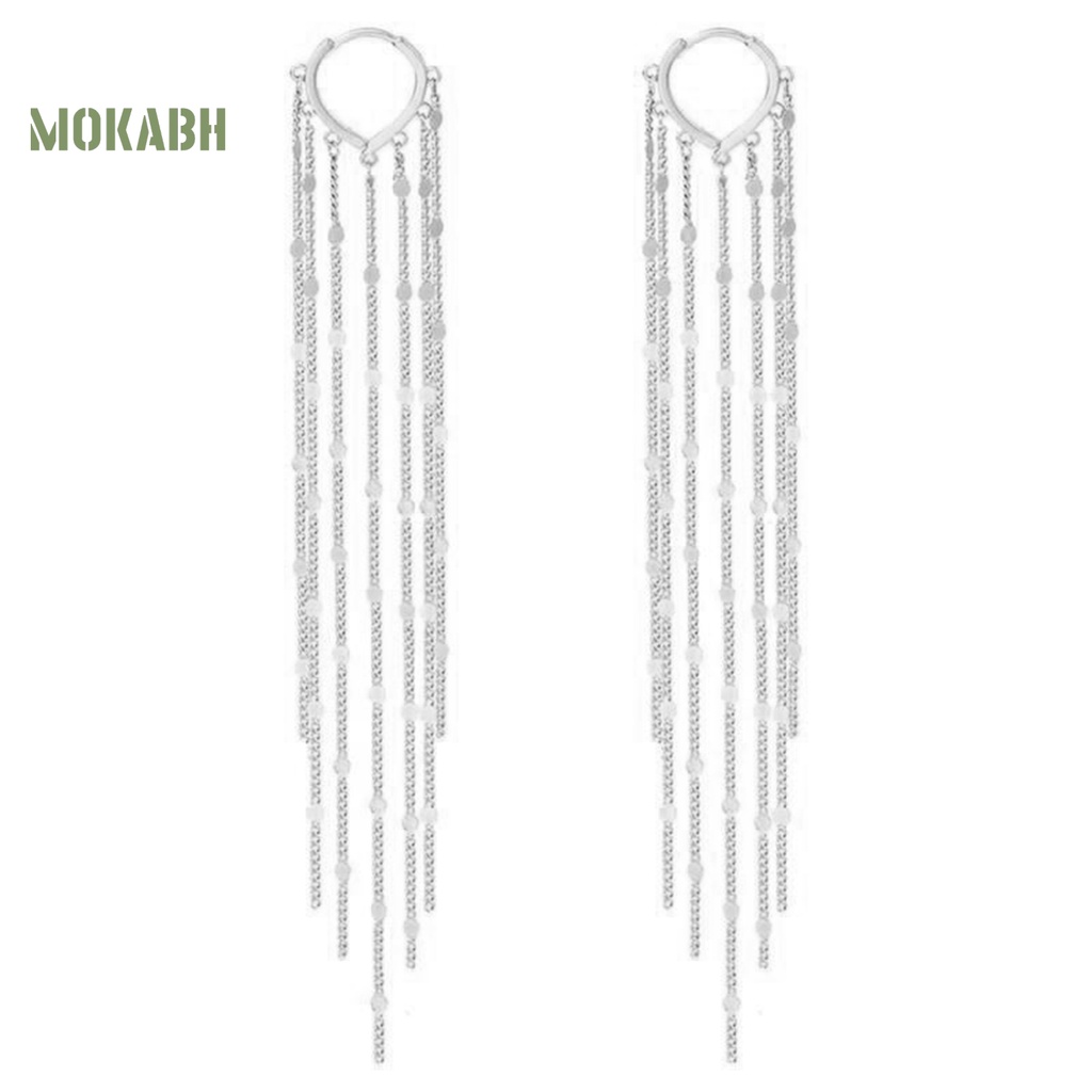 1 Đôi Bông Tai Dáng Dài Đính Kim Sa Hình Trái Tim Phong Cách Bohemian Thời Trang Cho Nữ