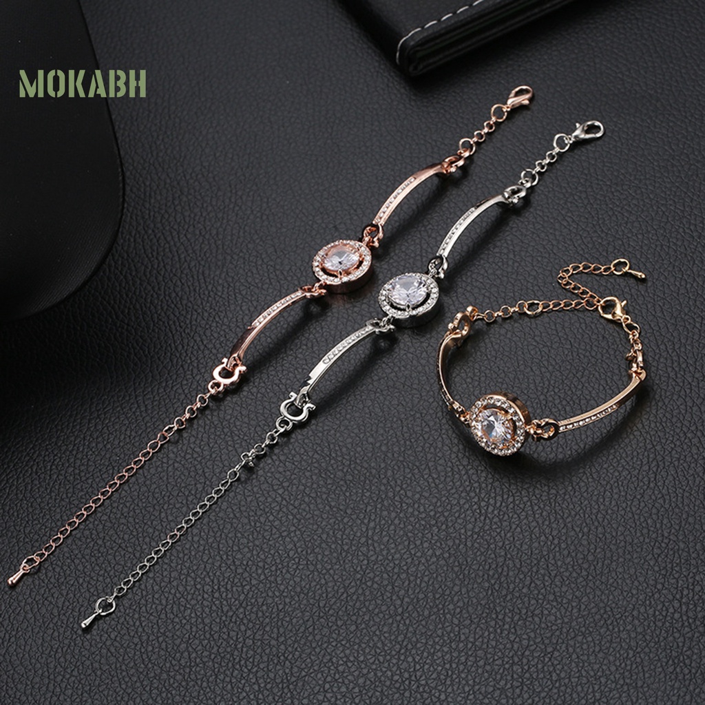 [Mới] Vòng Tay Đính Đá Lấp Lánh Có Khóa Tôm Hùm Điều Chỉnh Được Bằng Hợp Kim Cho Nữ