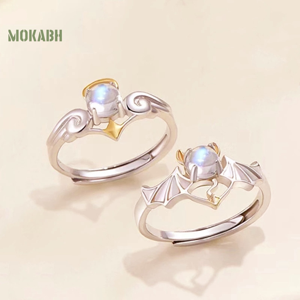 Vòng Đeo Tay Hình Mặt Trăng Có Thể Điều Chỉnh Góc Độ [Mới] [Mới] Nhẫn Cặp Đôi Màu Tương Phản