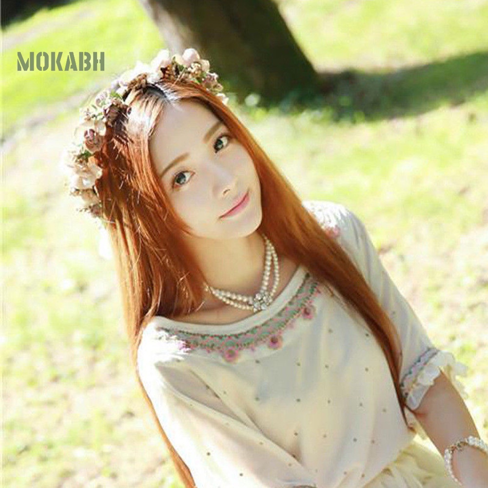 Băng Đô Cài Tóc Đính Hoa Nhân Tạo Phong Cách Boho Thời Trang Cho Nữ