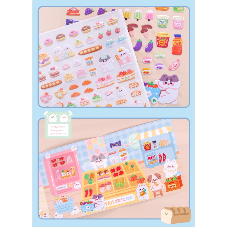 Miếng Dán Trang Trí Sổ Tay Hình Sở Thú Marshmallow Dễ Thương Cho Bé