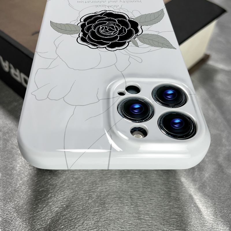 Ốp Điện Thoại In Logo Lv Màu Trắng Thời Trang Sang Trọng Cho iPhone14 xr 12 / 1311xs Camellia Promax