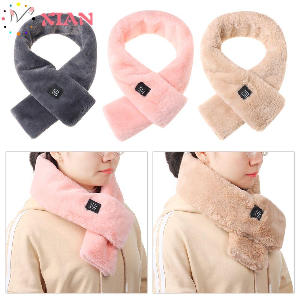 Xiantin Khăn Choàng Sưởi Ấm Bằng Điện Phủ Lông Thỏ Nhân Tạo Thời Trang Mùa