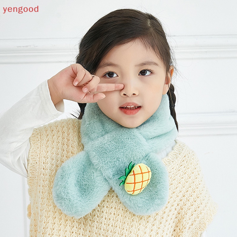 Khăn Choàng Lông Xù Dày Dặn Ấm Áp Kiểu Hoạt Hình Đáng Yêu Cho Bé Mùa Thu Đông