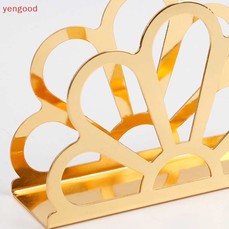 (YGD) Giá Đỡ Khăn Ăn Bằng Thép Không Gỉ Hình Vuông Mạ Vàng Sáng Tạo