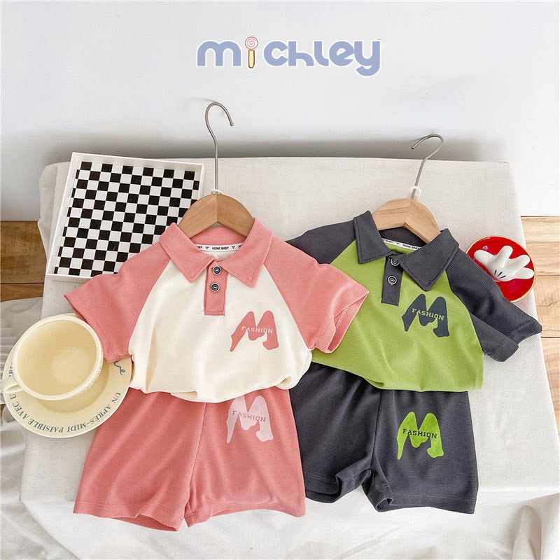 Set Áo Thun POLO Ngắn Tay Và Quần short Thể Thao Cho Bé Trai