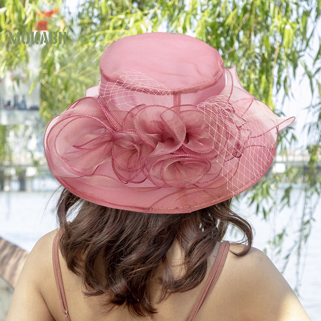 [Mok Abh] Mũ Vành Che Nắng Bán Trong Suốt Họa Tiết Hoa Thời Trang Mùa Hè Cho Nữ