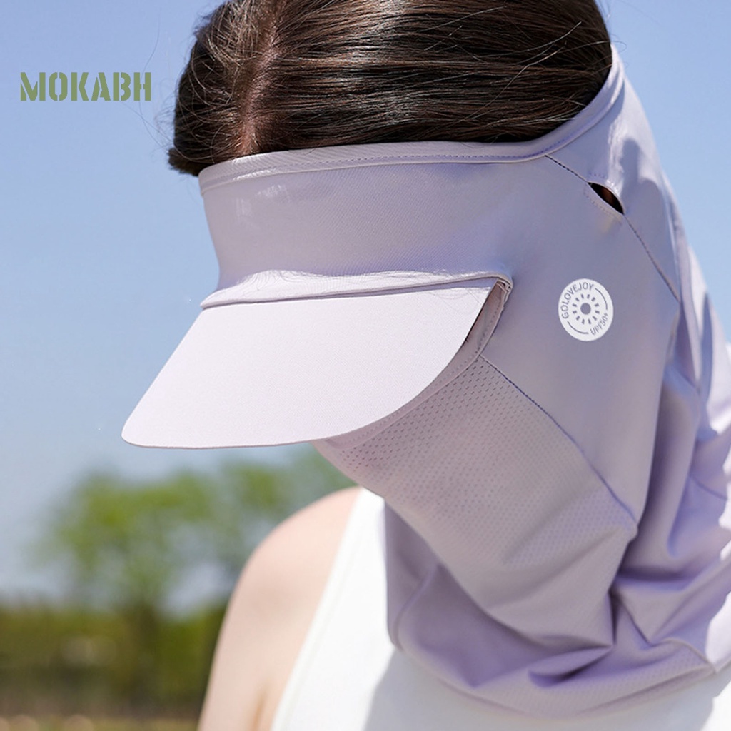 [Mok Abh] Mũ Chống Nắng Vành Dài Có Lỗ Thoáng Khí Bảo Vệ Khuôn Mặt Chống Bụi Ngoài Trời