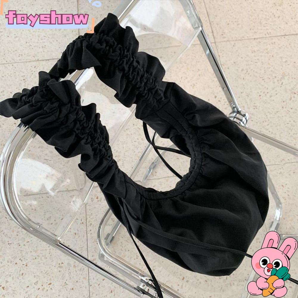 Túi Đeo Chéo Cỡ Lớn Phối Ren Xếp Ly Thời Trang