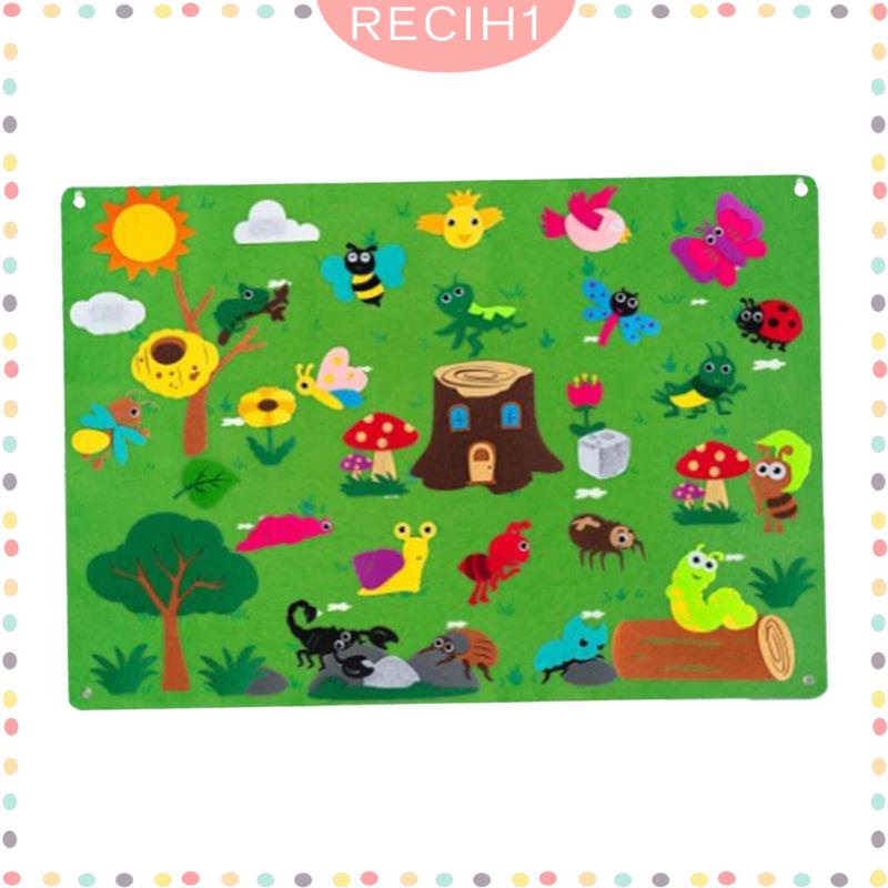 Bảng Nỉ Treo Tường Di Động Hỗ Trợ Dạy Học Montessori Cho Bé Trai 3 4 5 6