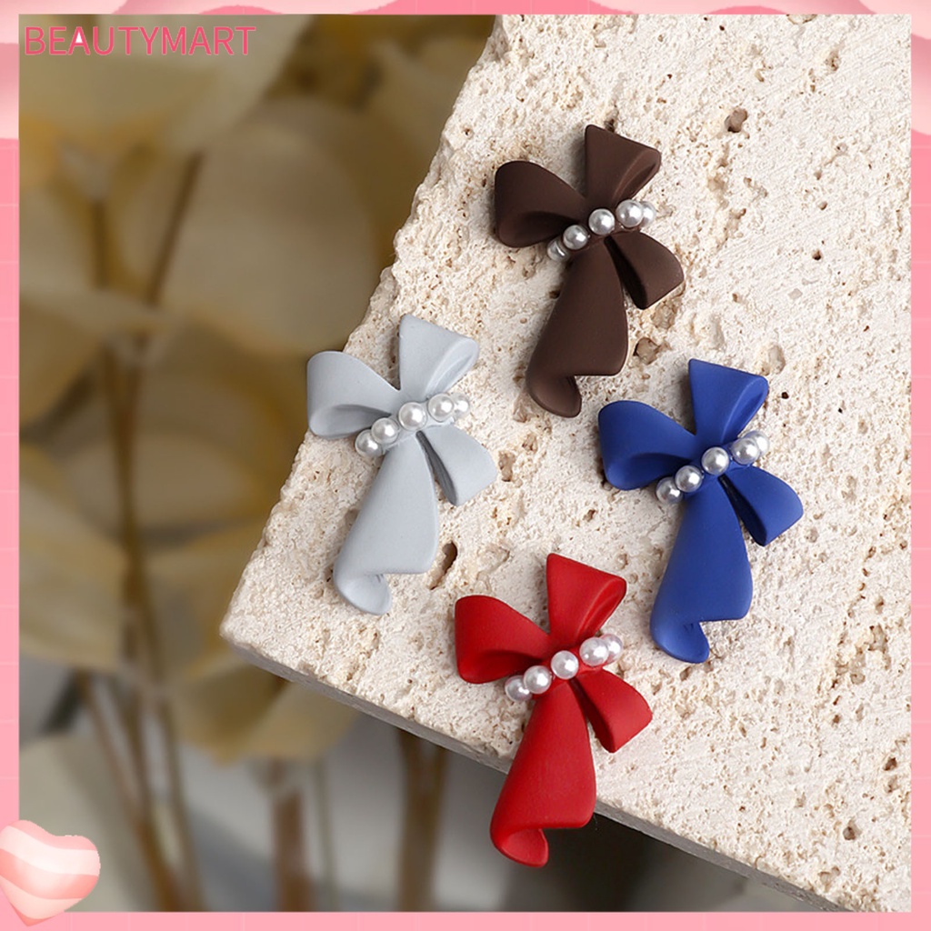 Set 5 Phụ Kiện Trang Trí Móng Tay Nghệ Thuật 3D Hình Nơ Bằng Nhựa Màu Sắc Sống Động Đa Năng DIY