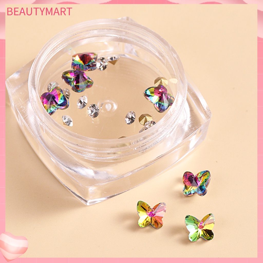[beautymart] Phụ Kiện Trang Trí Móng Tay Mặt Kính Lấp Lánh Nhiều Màu Sắc DIY