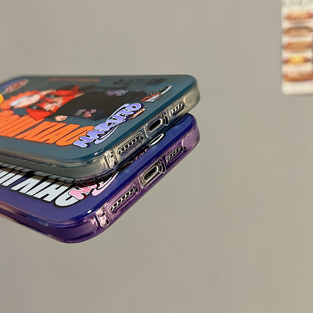 Ốp Điện Thoại TPU Mềm Nhám Họa Tiết Hoạt Hình Naruto Hai Mặt Cho iPhone 11 13 12 14 Pro Max