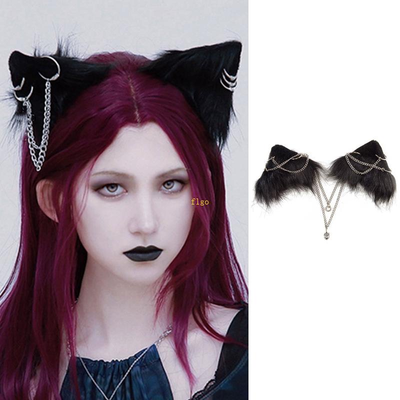 Kẹp Tóc Hình Tai Vịt Kèm Dây Xích Lủng Lẳng Hóa Trang Cho Bạn Gái