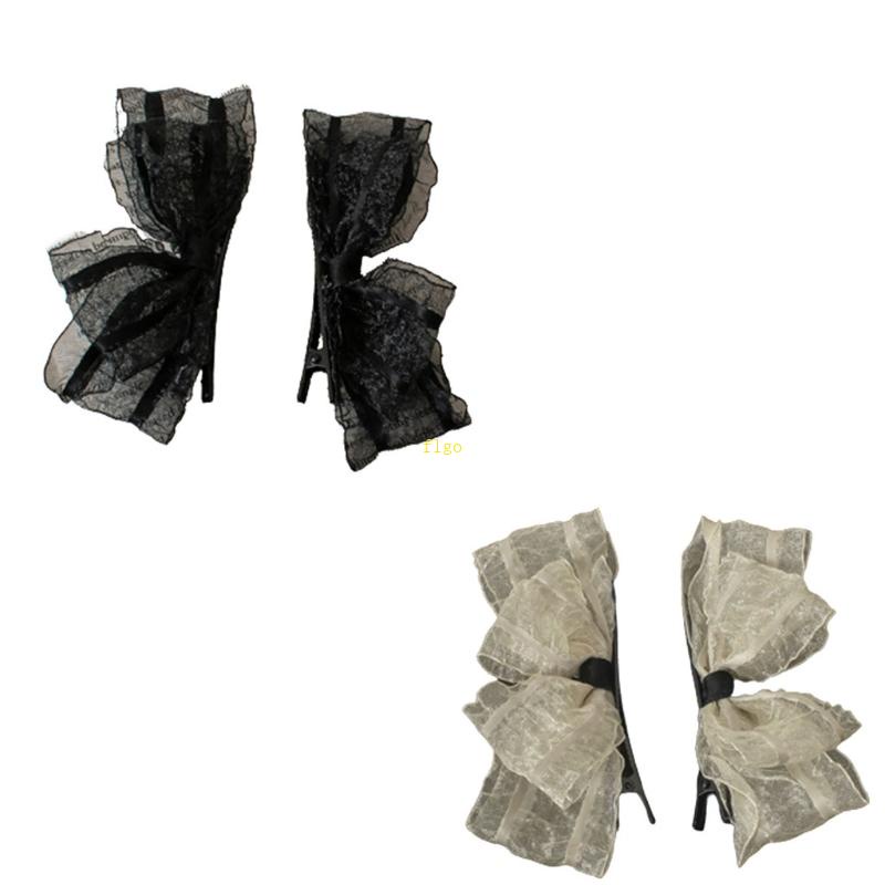 Kẹp Tóc Trang Trí Thắt Nơ Lưới Xinh Xắn Cho Nữ