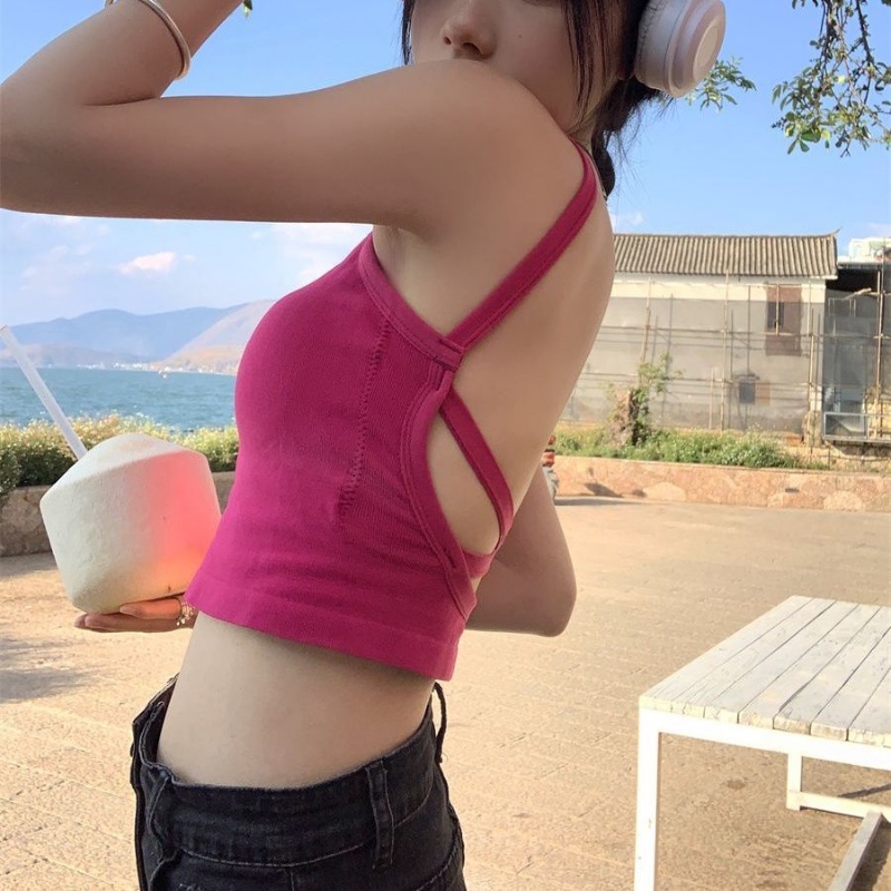 Áo Hai Dây Có Mút Đệm Ngực Thời Trang Mùa Hè Quyến Rũ Cho Nữ