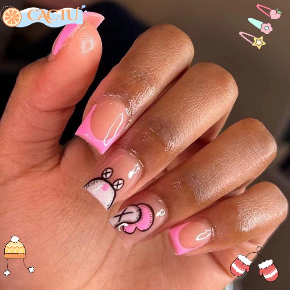 Bộ 24 Móng Tay Giả Dạng Nhấn Có Thể Tháo Rời