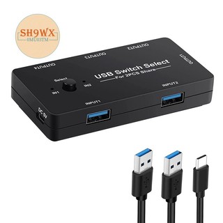 Bộ chia 2 cổng usb kvm kèm 4 cổng usb 2.0 và công tắc một nút tiện dụng