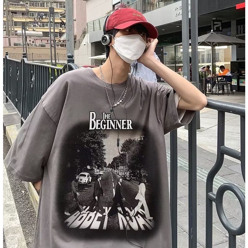 Áo thun Unisex tay lỡ size lớn hip-hop chất cotton dày dặn thoáng mát